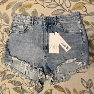 NWT ZARA Light Blue Wash Hi-Rise Jean Denim Women’s Shorts US Size 10
